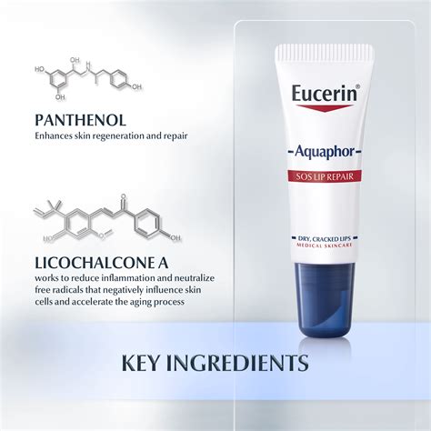 Aquaphor SOS Lip Repair| Dry, cracked lips | Eucerin