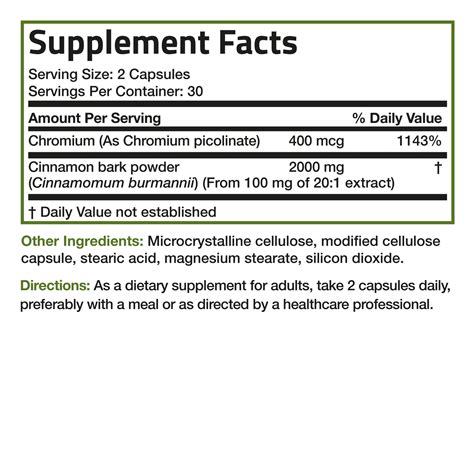 Cinnamon 2000 MG per Serving Plus Chromium – bronsonlabs