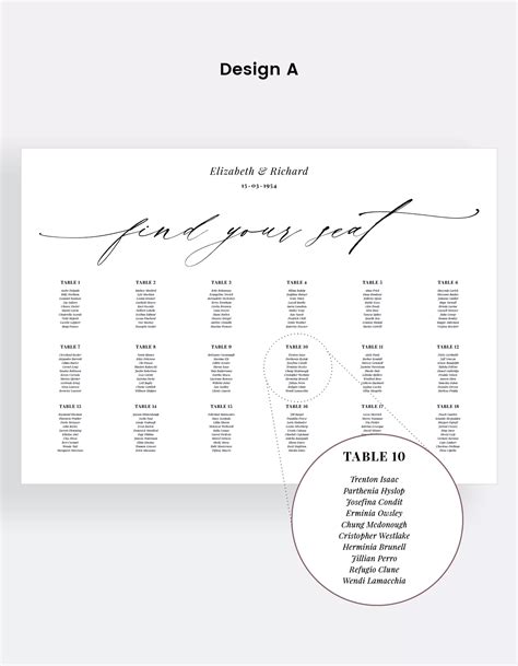 Aeon Seating Chart • Paper Alchemy