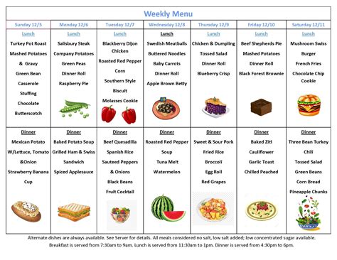 MENU — Assisted Living at The Inn at SharonBrooke