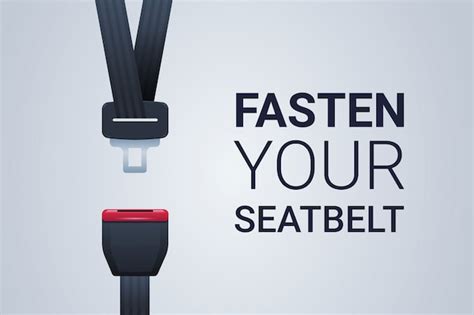 Premium Vector | Fasten your seat belt poster safe trip safety first concept horizontal flat