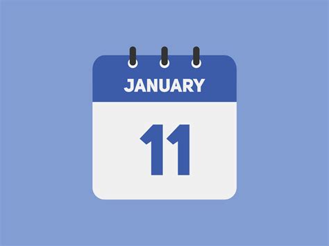 january 11 calendar reminder. 11th january daily calendar icon template ...