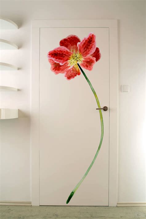 Wall Decal Large Flower, Floral Wall Decor, Tropical Flower Door Decal ...