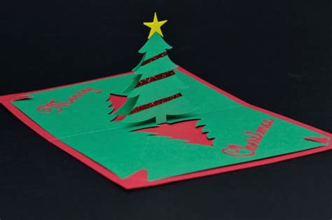 Complex Pyramid Christmas Tree Pop Up Card Template - Creative Pop Up Cards