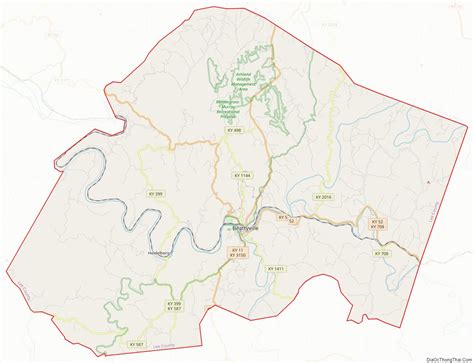 Map of Lee County, Kentucky - Thong Thai Real