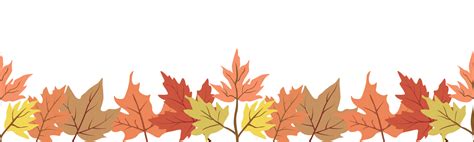 Autumn leaves seamless border illustration. Repeating ornament. 24554242 PNG