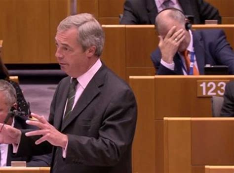 Nigel Farage Brexit speech: MEP who held his head in his hands during ...