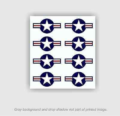 8pk - USAF Roundel Decals .75h x 1.4w Stickers Air Force Logo Military Aircraft | eBay