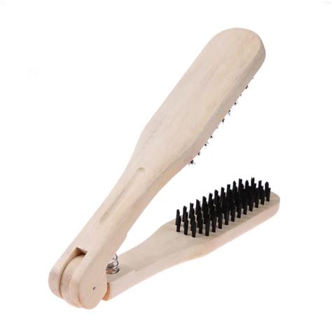 Wooden Hair Comb Hairdressing Wood Straightening Comb Double Sided Brush Clamp Natural Fibres ...