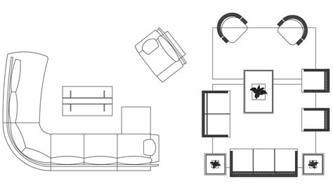 Living Room Furniture Set Up Free CAD Blocks DWG File - Cadbull