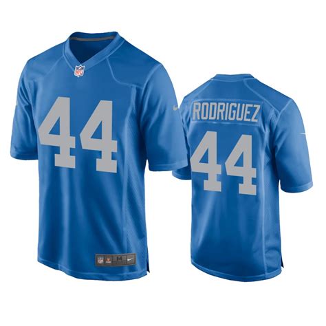 Detroit Lions Malcolm Rodriguez Blue Throwback Game Jersey - NB Jersey