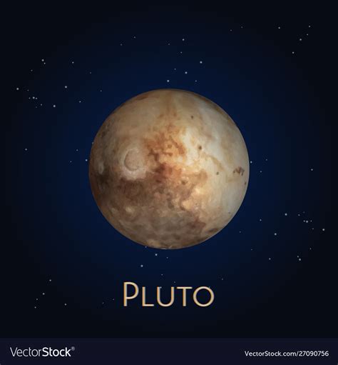 Dwarf planet pluto icon solar system cosmos Vector Image