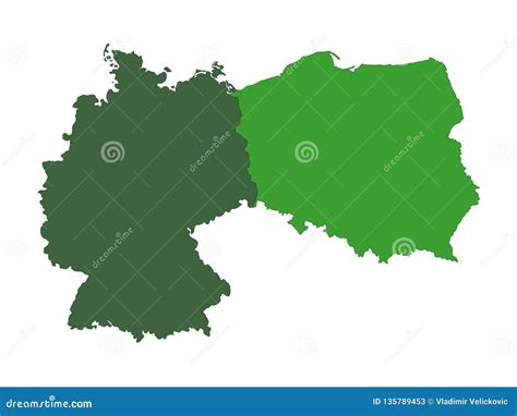 Germany and Poland Map - Europe Countries Stock Vector - Illustration of contour, silhouette ...