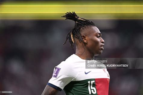 Portugal's forward Rafael Leao reacts during the Qatar 2022 World Cup... News Photo - Getty Images