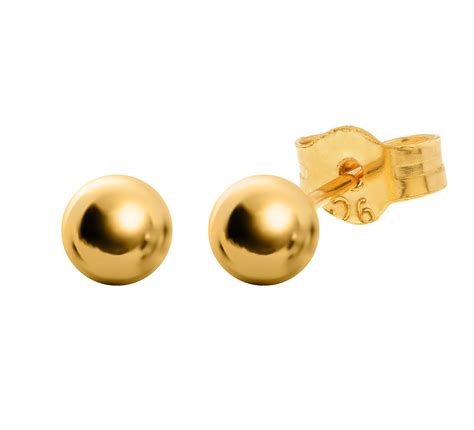 9ct Yellow Gold 4mm Ball Stud Earrings | Buy Online | Free Insured UK Delivery