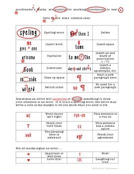 Proofreader's Marks Chart by BiblioFiles | Teachers Pay Teachers