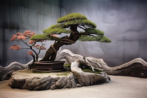 Premium AI Image | Pruned bonsai tree in a tranquil zen garden created ...