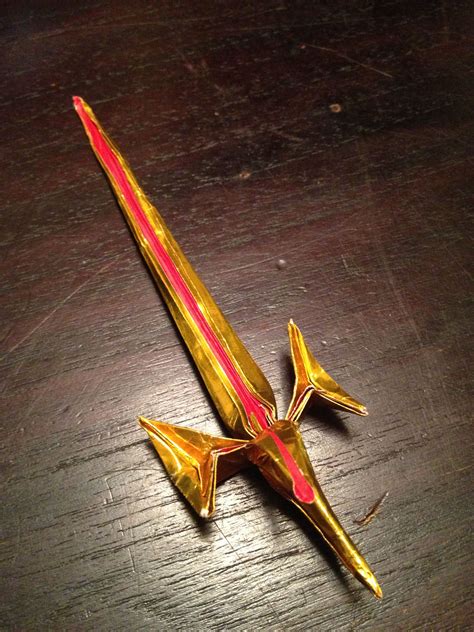 Origami sword | Origami sword, Paper art, Origami