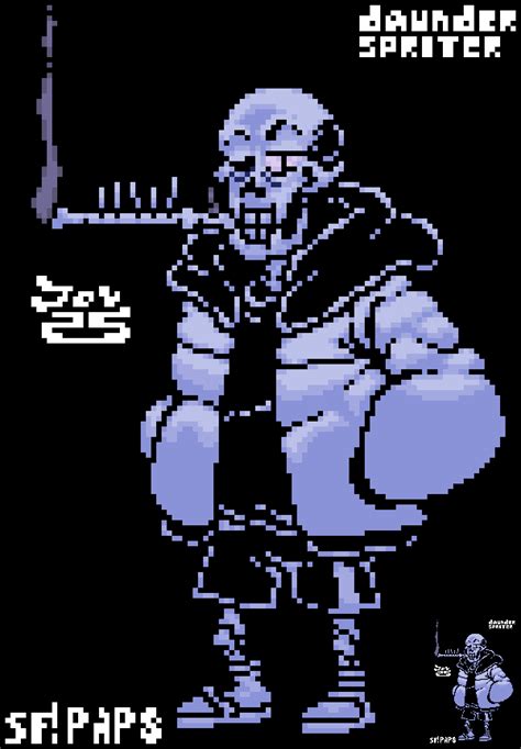 SF! Papyrus - Battle Sprite - v2 by daunderspriter on DeviantArt