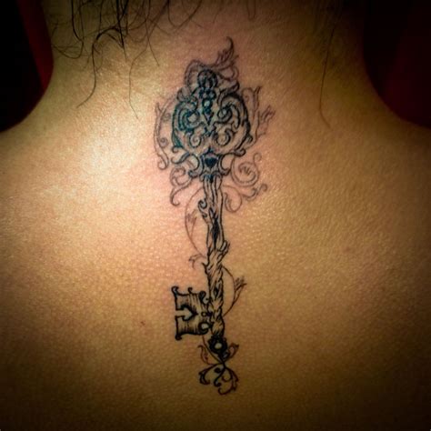 Feminine Key Tattoo on Neck - Heart for Art - Tattoo Shop - Manchester ...