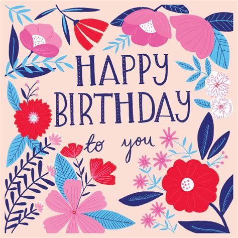 Happy Florals - Birthday Card | Greetings Island