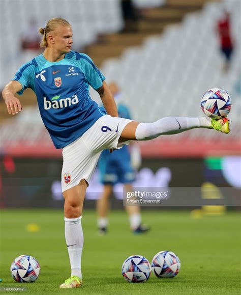 Erling Haaland of Norway warms up prior to the UEFA Nations League... | Football design ...