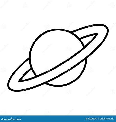 Saturn Thin Line Icon. Astronomy Vector Illustration Isolated on White Stock Vector ...