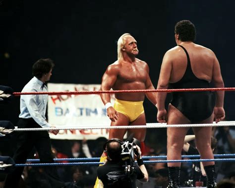 HULK HOGAN vs ANDRE THE GIANT WWE WWF 8x10 Photo Photograph | #3918579654