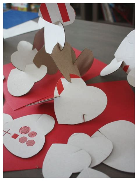 Cardboard Hearts Building Activity for Kids