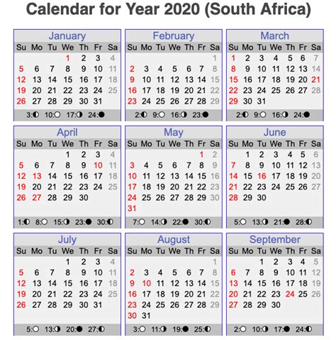 Free Printable South African Calendar Template 2020 | Printable Calendar DIY Printable December ...