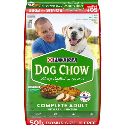 Purina Dog Chow Dry Dog Food, Complete Adult With Real Chicken, 50 lb ...