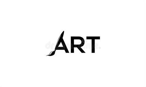 Art Text Logo with Paint Brush in Black Colour Stock Vector ...