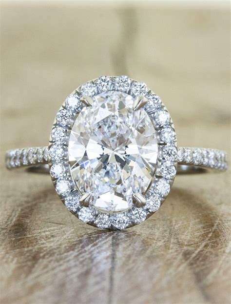 Verity: Stunning Oval Double Halo Diamond Engagement Ring | Ken & Dana