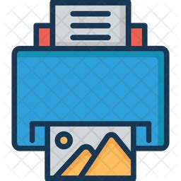 Printer Icon - Download in Colored Outline Style