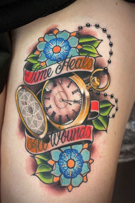 Time heals all wounds tattoo by Chris Rigoni | Watch tattoos, Tattoos ...