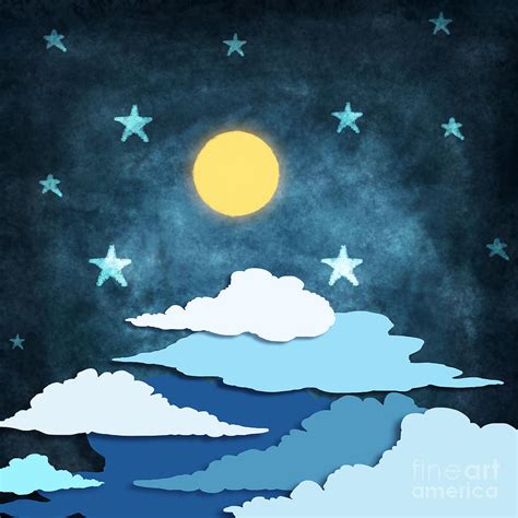 Moon And Stars Painting by Setsiri Silapasuwanchai - Fine Art America