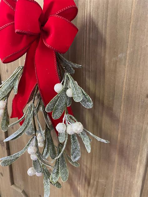 Mistletoe Artificial Hanging Kissing Ball Decoration With Red - Etsy