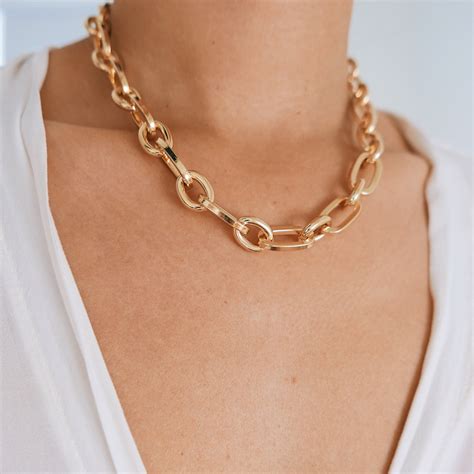 Gold Chain Necklace Thick Gold Chain Gold Chunky Necklace - Etsy