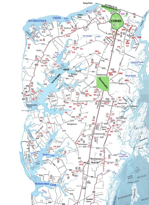 Map 1of Northampton County Showing Cemetery Location, by number.