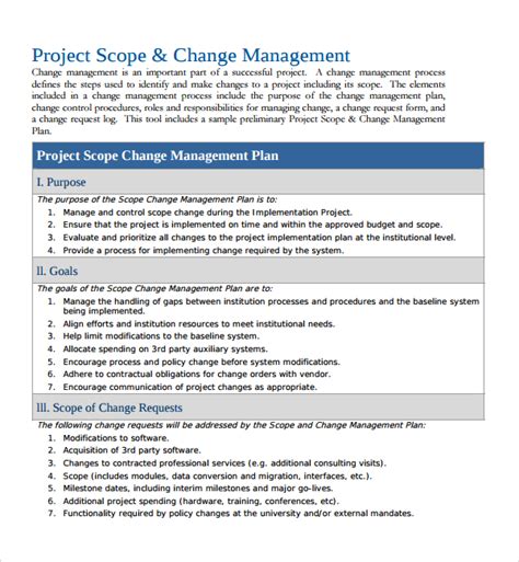 FREE 16+ Sample Change Management Plan Templates in MS Word | PDF | Google Docs | Pages | PDF