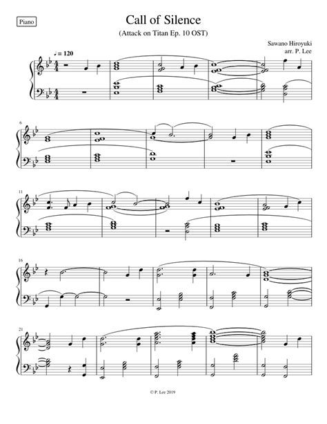 Call of Silence Sheet music for Piano | Download free in PDF or MIDI ...