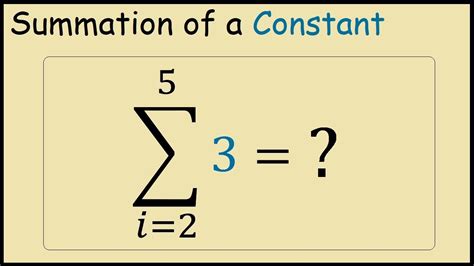 How to Calculate Summation of a Constant (Sigma Notation) - YouTube