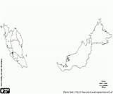Malaysia map coloring Page Printable Game sketch template