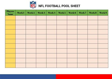 Nfl Printable Pool Sheets