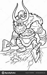 Viking Axe Coloring Book Vector Illustration Stock By  sketch template