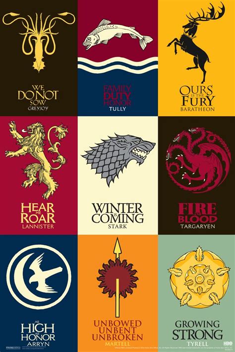 Game of Thrones House Sigils Cool Wall Decor Art Print Poster 12x18 ...