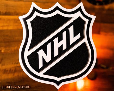 NHL National Hockey League Shield 3D Vintage Metal Wall Art - Hex Head Art