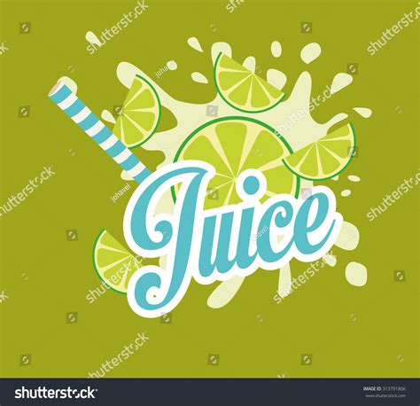 Juice Drink Drinking Straw Concept Vector Stock Vector (Royalty Free ...