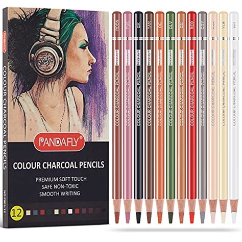 PANDAFLY Professional Colored Charcoal Pencils Drawing Set, Skin Tone ...