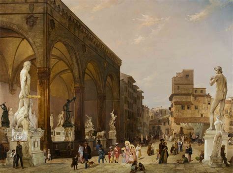 Ferrari, Carlo - La Loggia dei Lanzi and Piazza della Signoria in Florence 1813-1871 | Italian ...